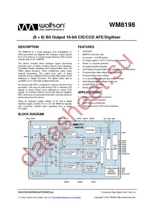 WM8198SCDS/R datasheet  